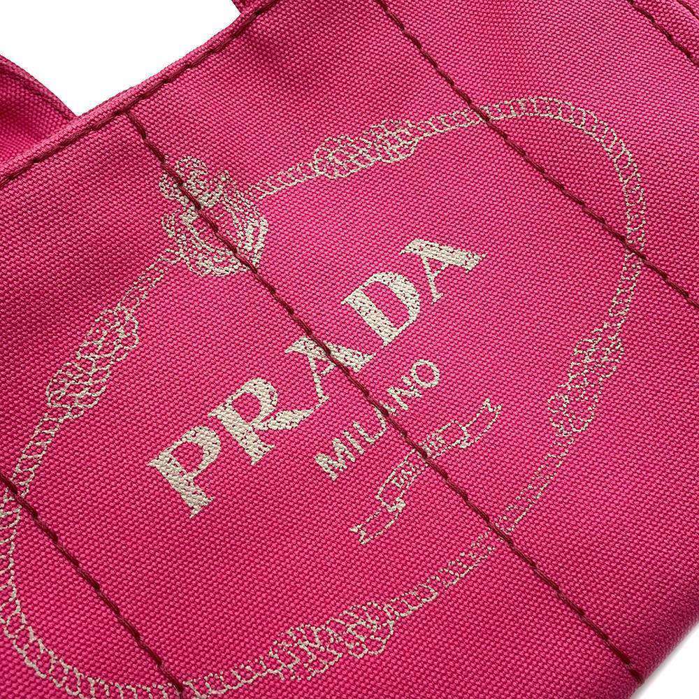 PRADA Canapa ShoulderTote Bag Pink1BG439 Canvas