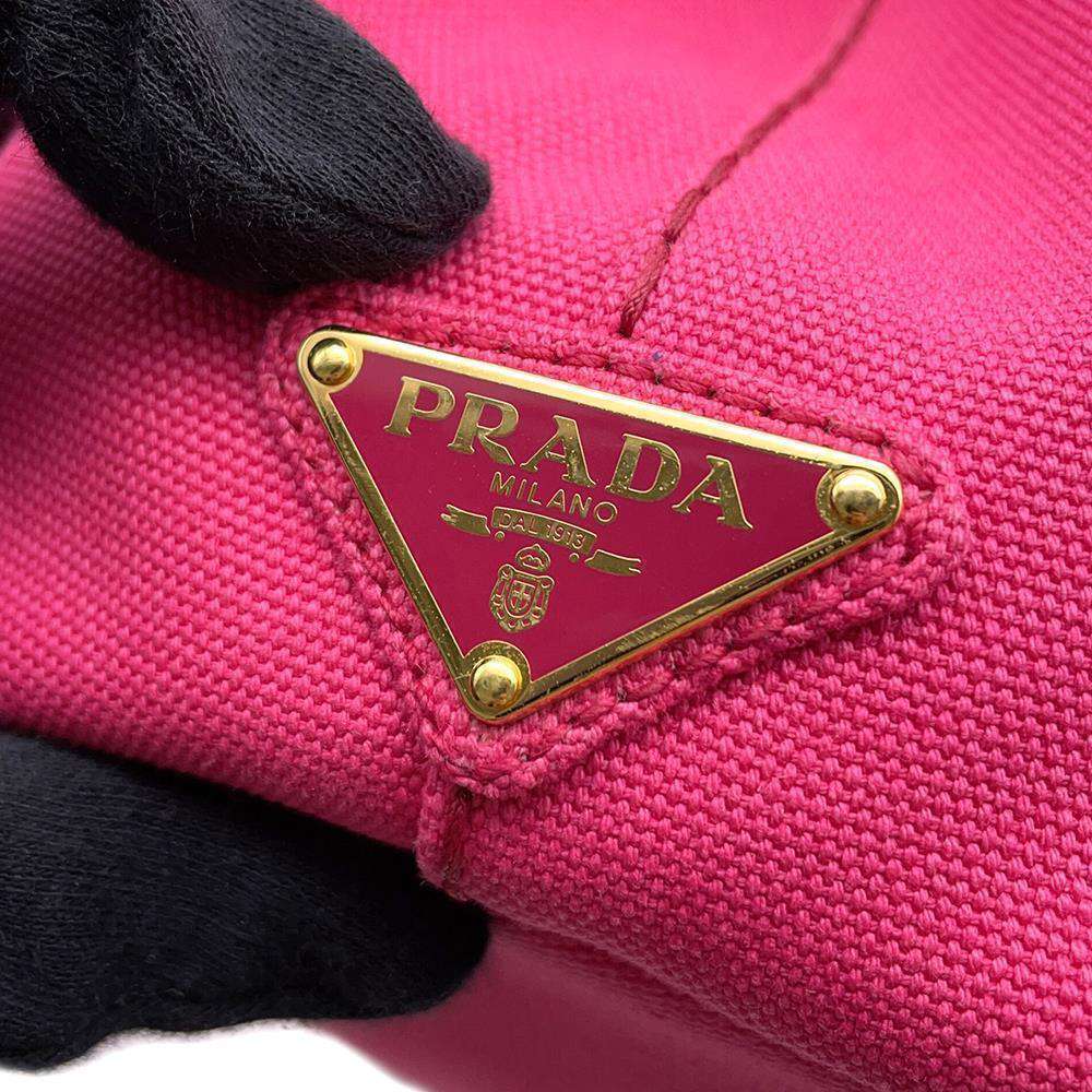 PRADA Canapa ShoulderTote Bag Pink1BG439 Canvas
