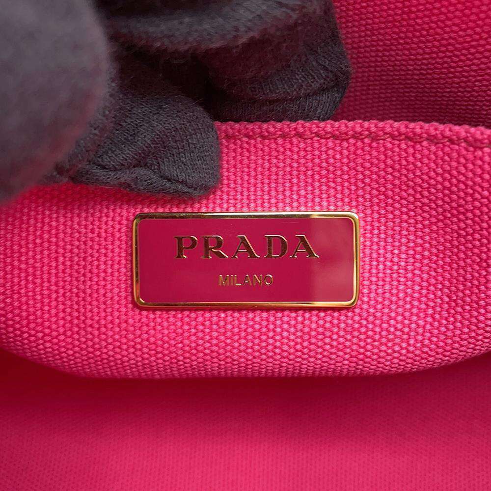 PRADA Canapa ShoulderTote Bag Pink1BG439 Canvas
