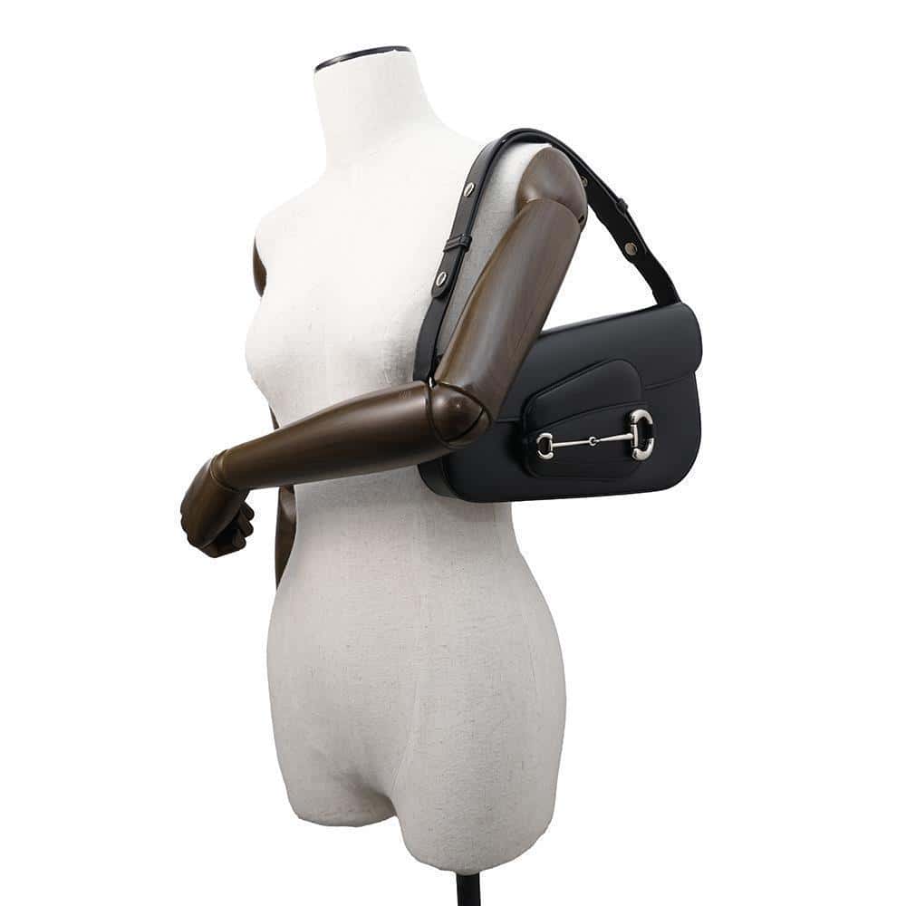 GUCCI Horsebit 1955 Shoulder Black764155 Leather Size Small