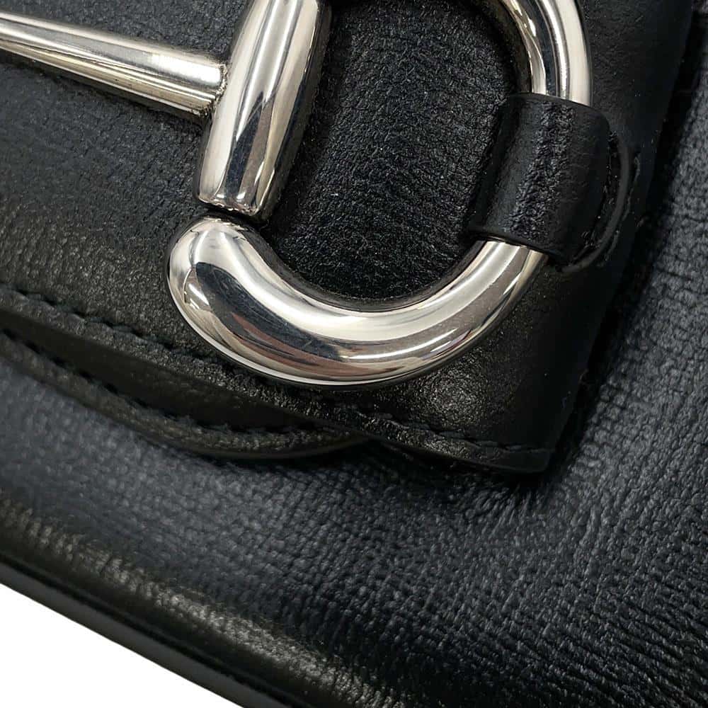 GUCCI Horsebit 1955 Shoulder Black764155 Leather Size Small