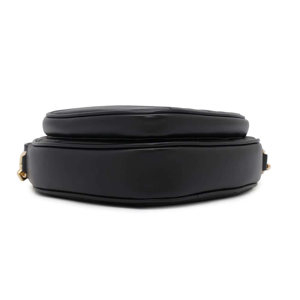 GUCCI Interlocking G Heart Shoulder Bag Black751628 Leather