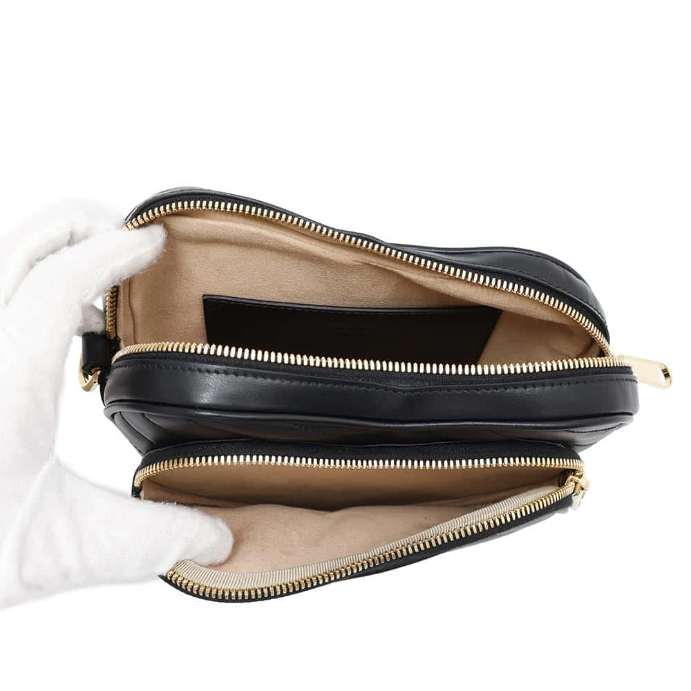 GUCCI Interlocking G Heart Shoulder Bag Black751628 Leather