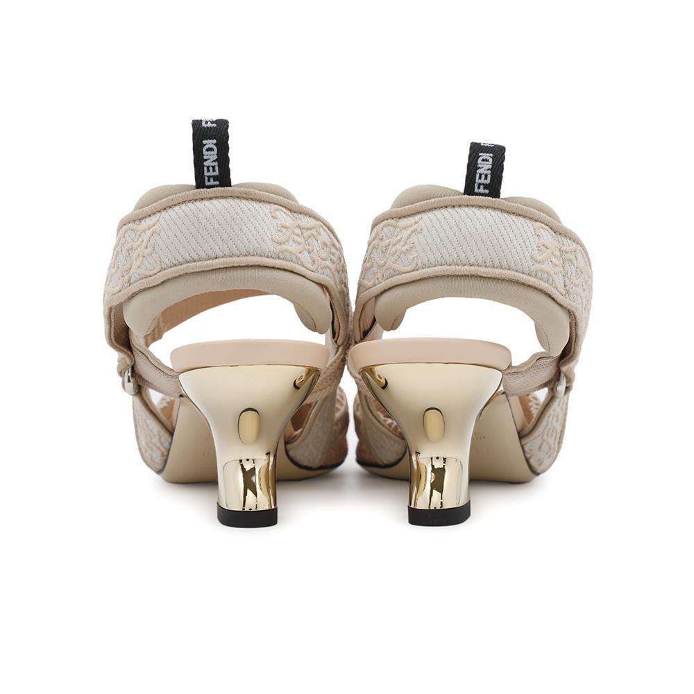 FENDI Colibri Pumps Pink Canvas Size 34H