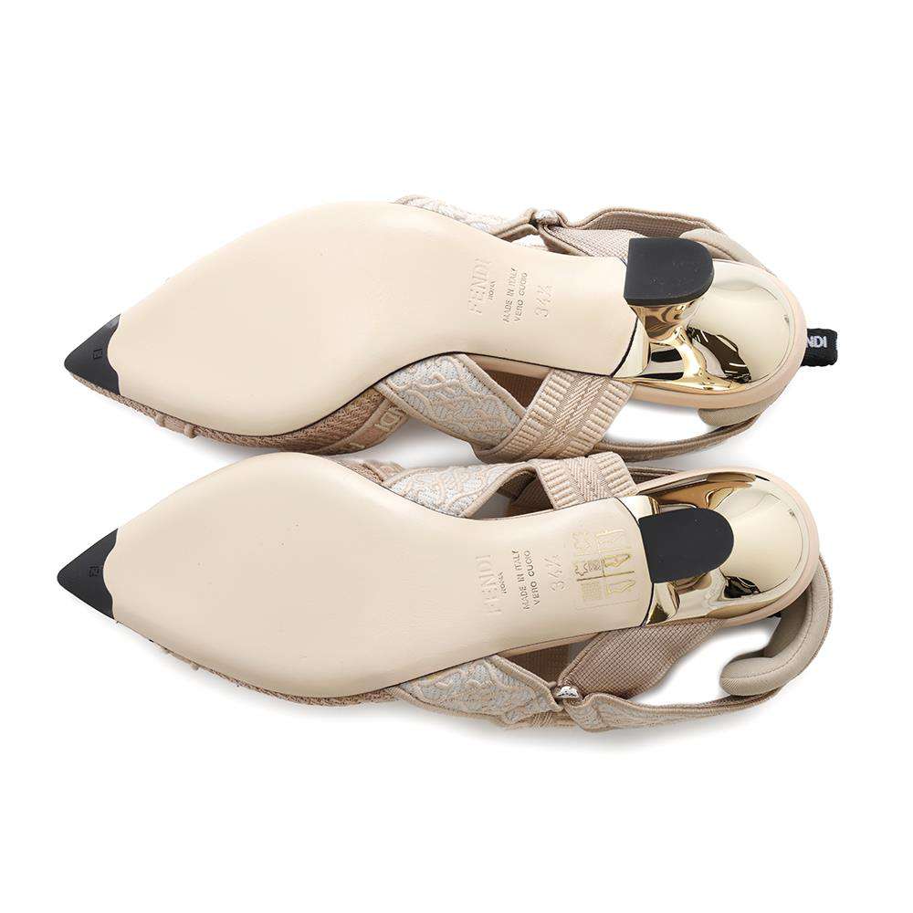 FENDI Colibri Pumps Pink Canvas Size 34H