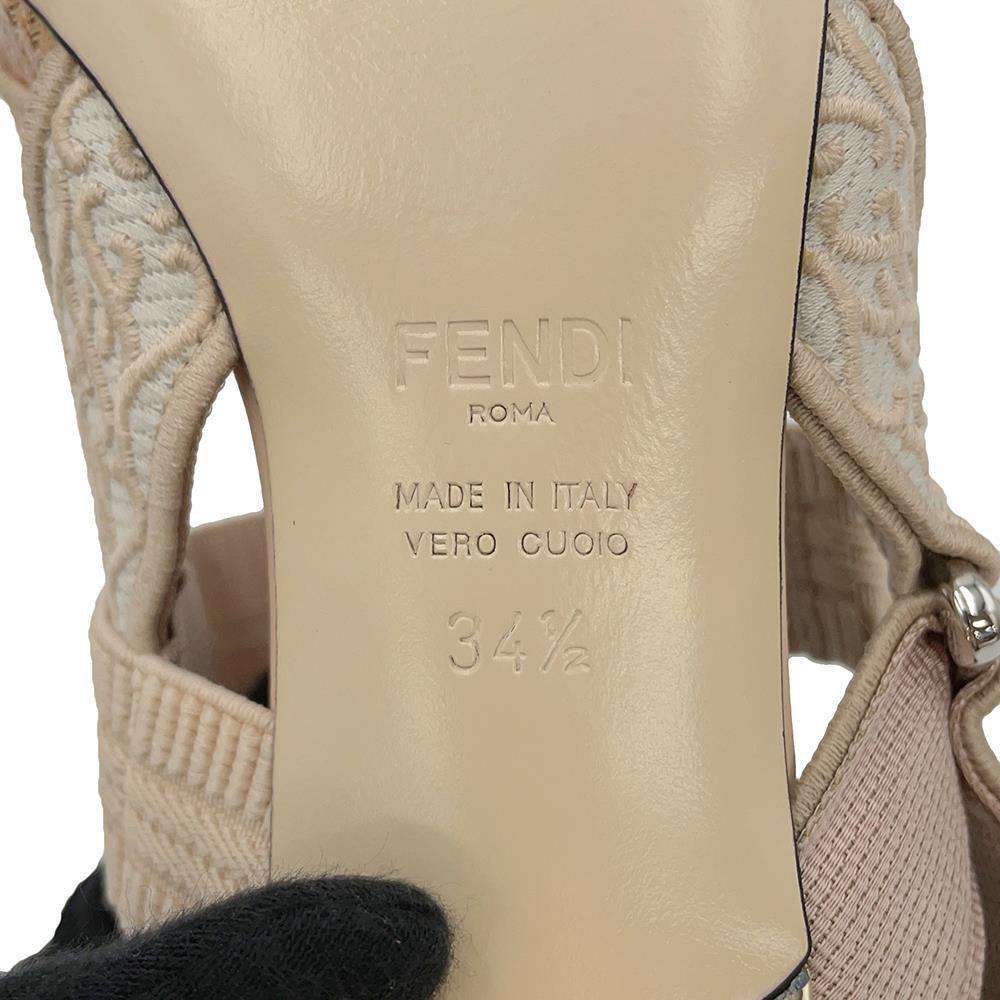 FENDI Colibri Pumps Pink Canvas Size 34H
