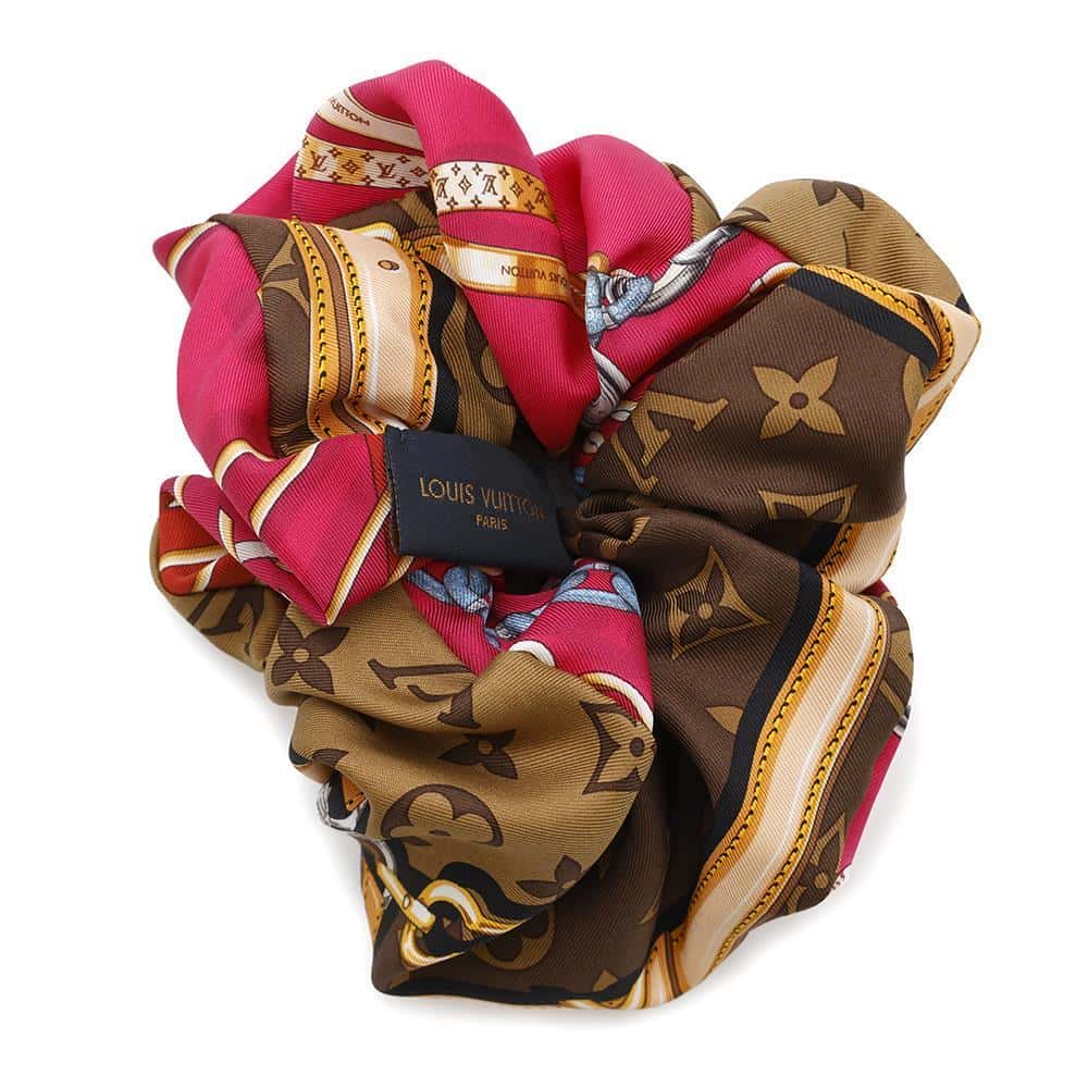 LOUIS VUITTON Scrunchie Toro Shoe Brown/PinkM76954 Silk 100%