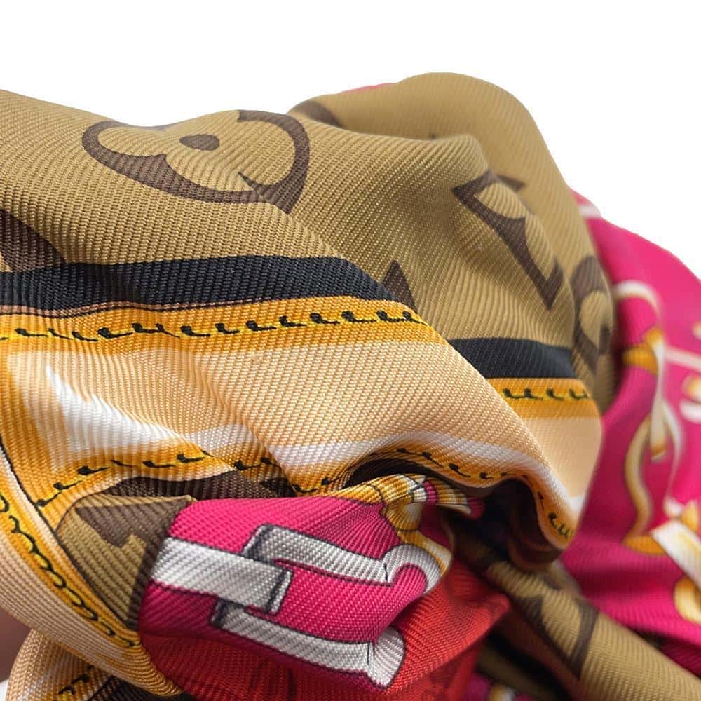 LOUIS VUITTON Scrunchie Toro Shoe Brown/PinkM76954 Silk 100%