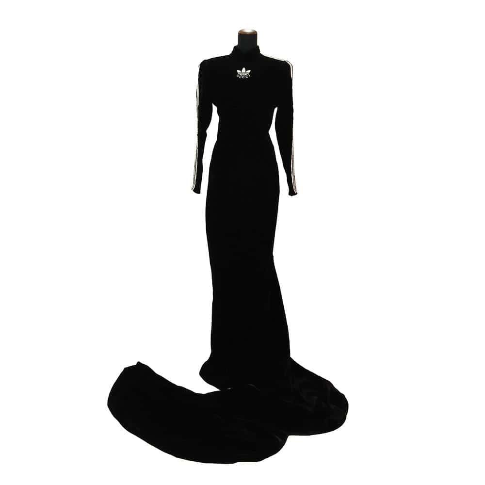 GUCCI Adidas collaboration Dress Size 40 Black/White Rayon 80% Silk 20%