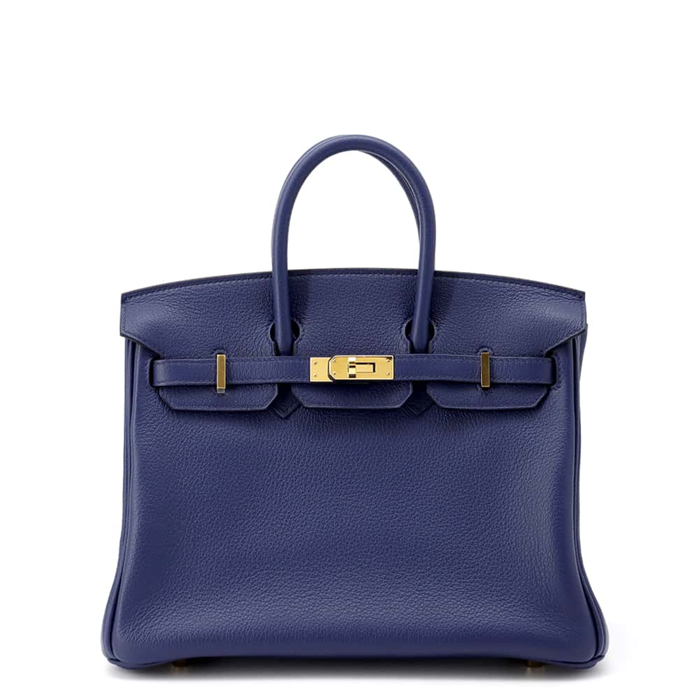 HERMES Birkin Verso Blue Saphir/Gris Mouette Taurillon Novillo Size 25