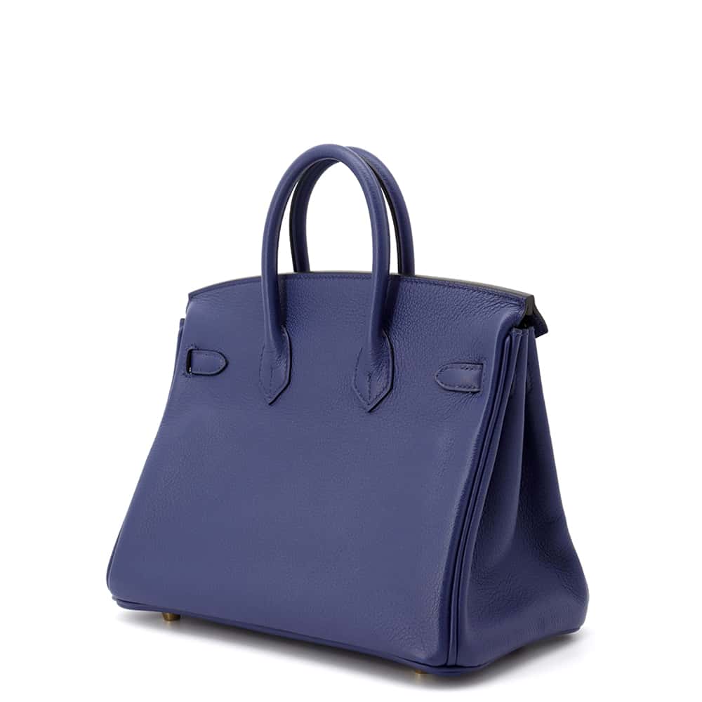 HERMES Birkin Verso Blue Saphir/Gris Mouette Taurillon Novillo Size 25