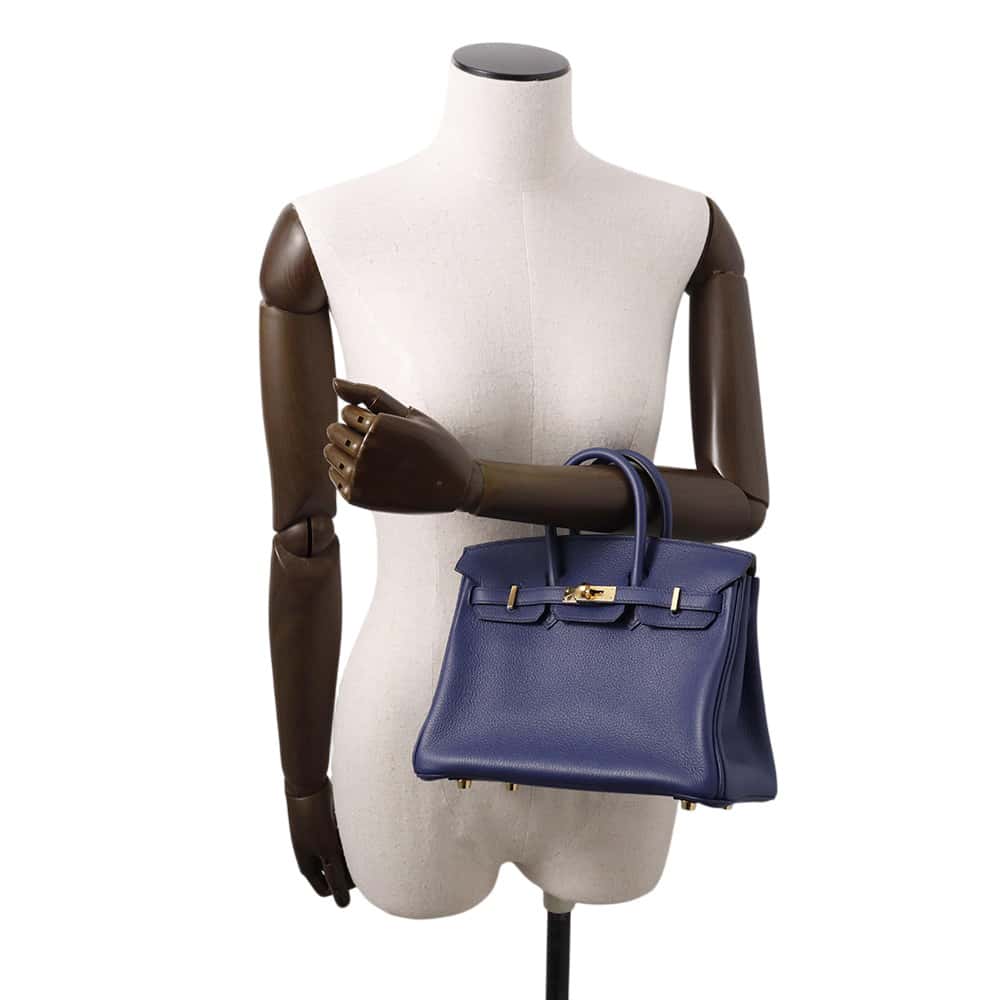 HERMES Birkin Verso Blue Saphir/Gris Mouette Taurillon Novillo Size 25
