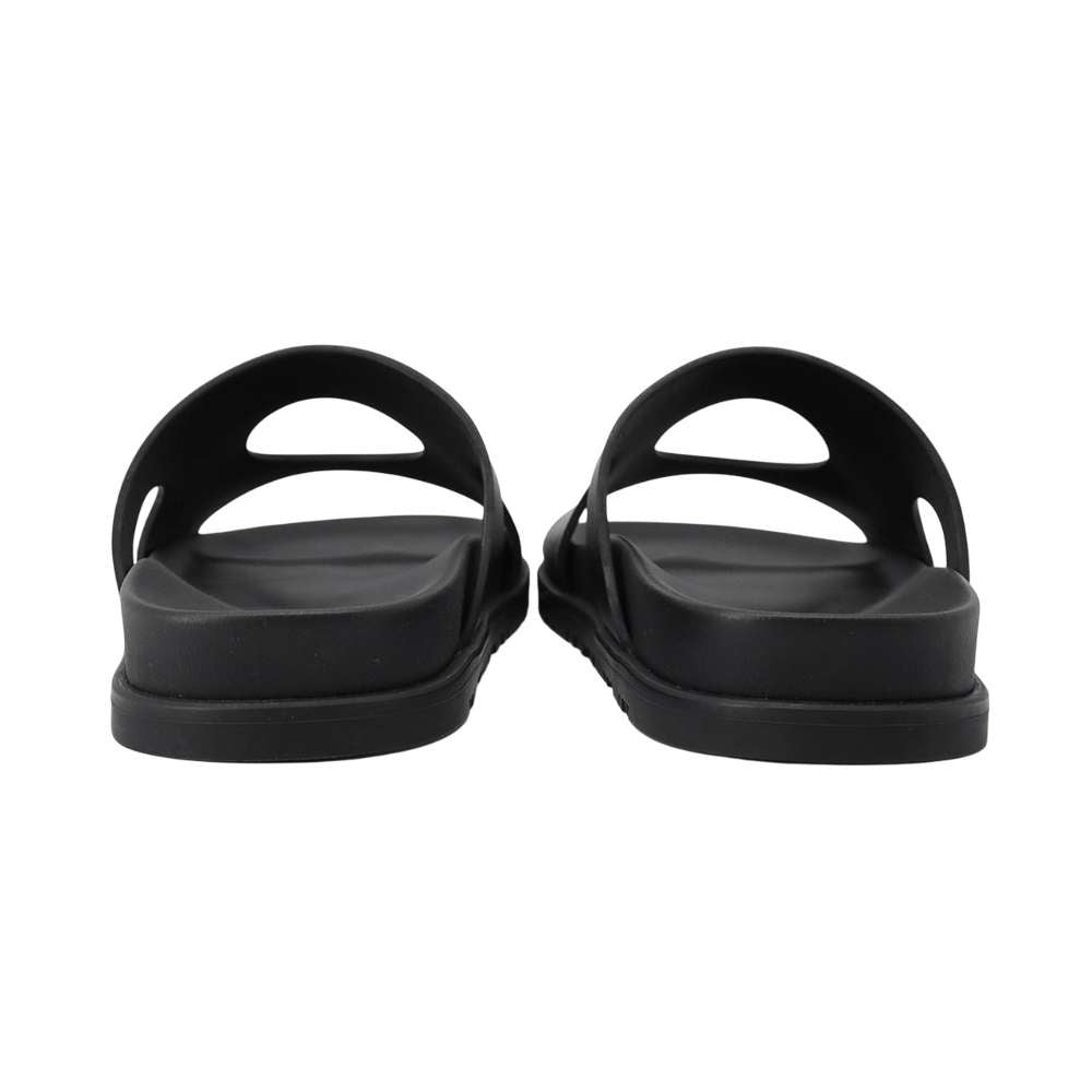HERMES Edit Sandals Black Leather Rubber Size 37