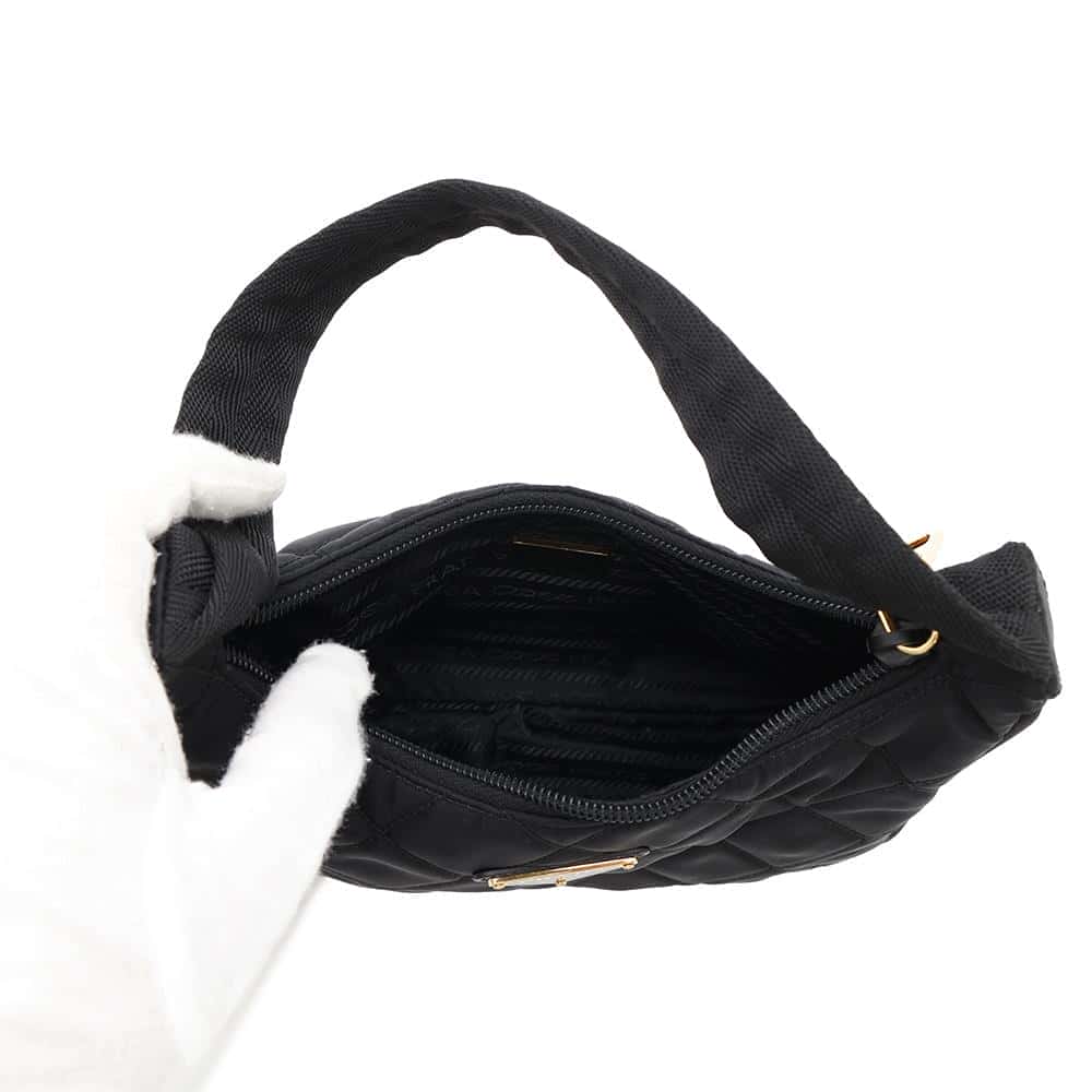PRADA Quilted handbag Black1NE051 Nylon