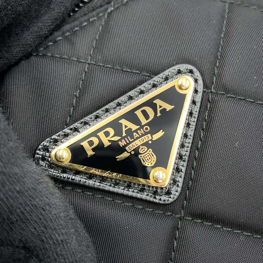 PRADA Quilted handbag Black1NE051 Nylon