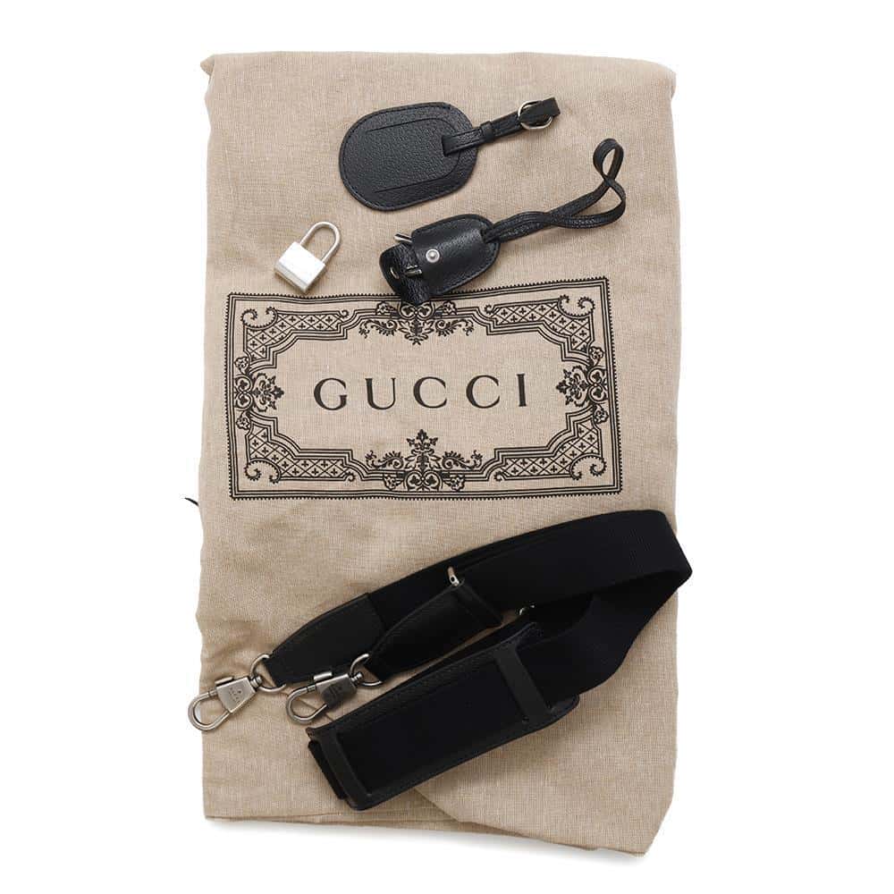 GUCCI Jumbo GG Duffle Travel Bag Black739625 Canvas Leather