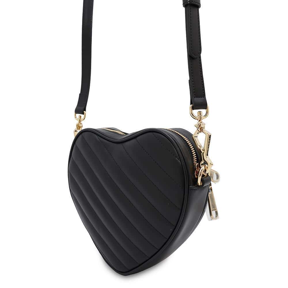 GUCCI Interlocking G Heart Shoulder Bag Black751628 Leather