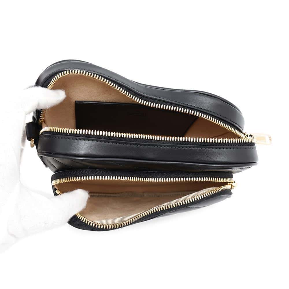 GUCCI Interlocking G Heart Shoulder Bag Black751628 Leather