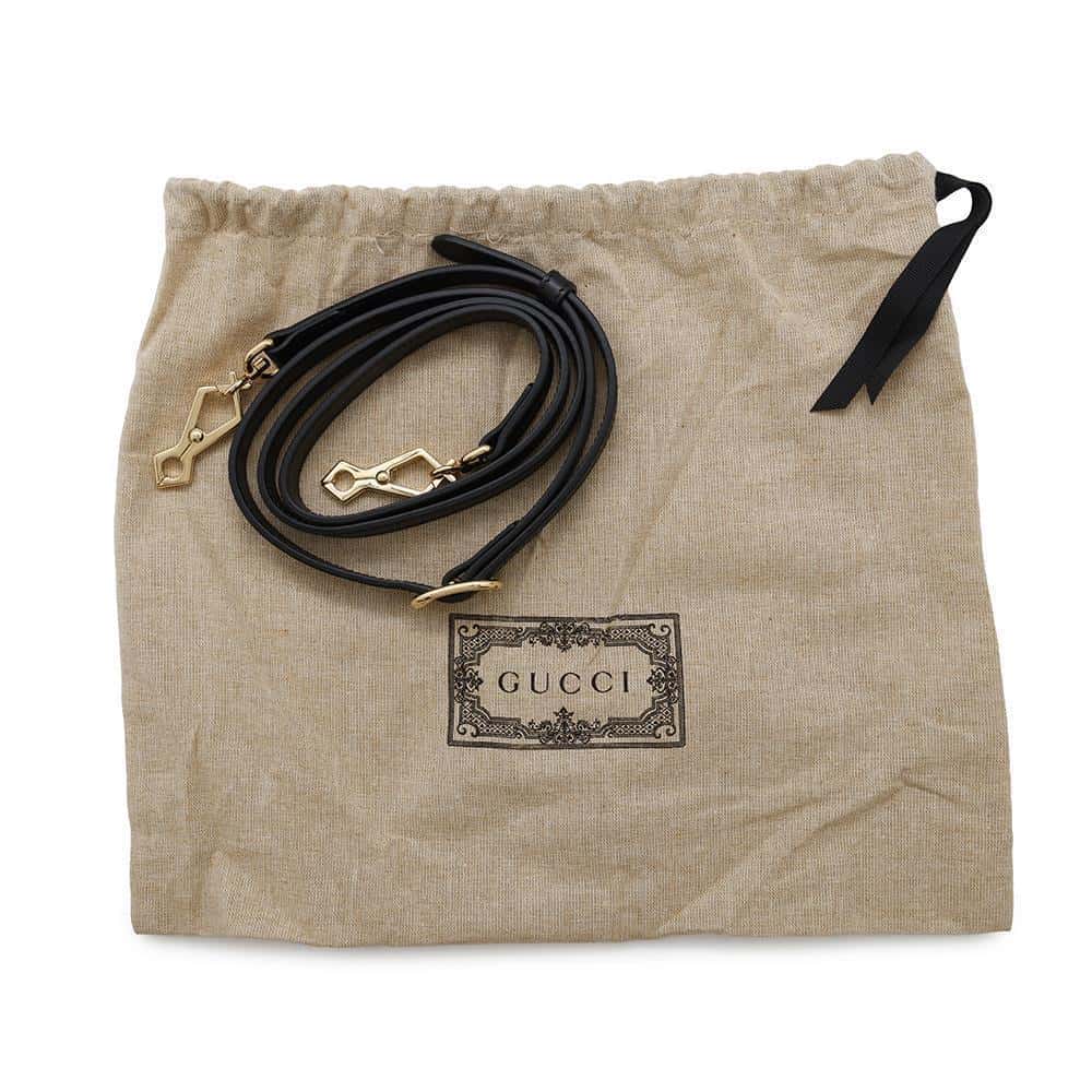 GUCCI Interlocking G Heart Shoulder Bag Black751628 Leather