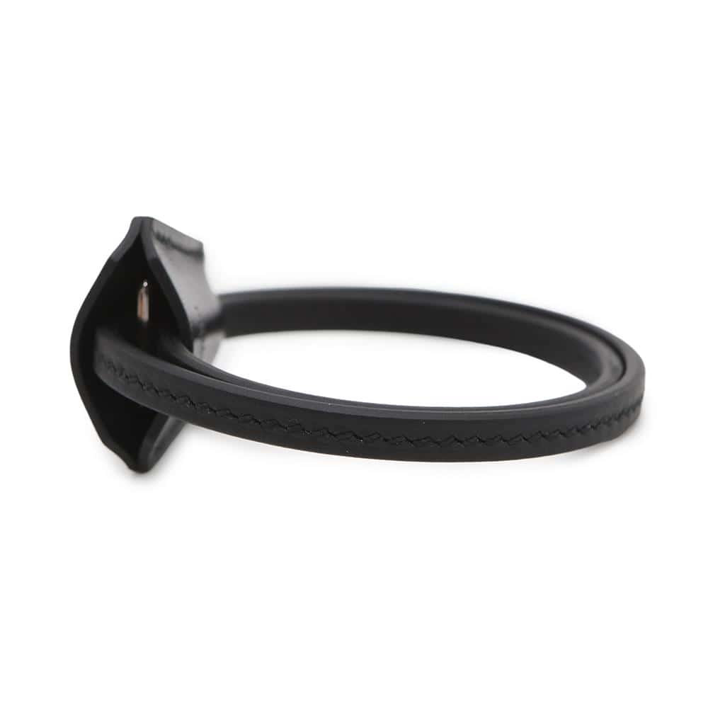 HERMES Clochette Bracelet Size T3 Black Box Calf Leather