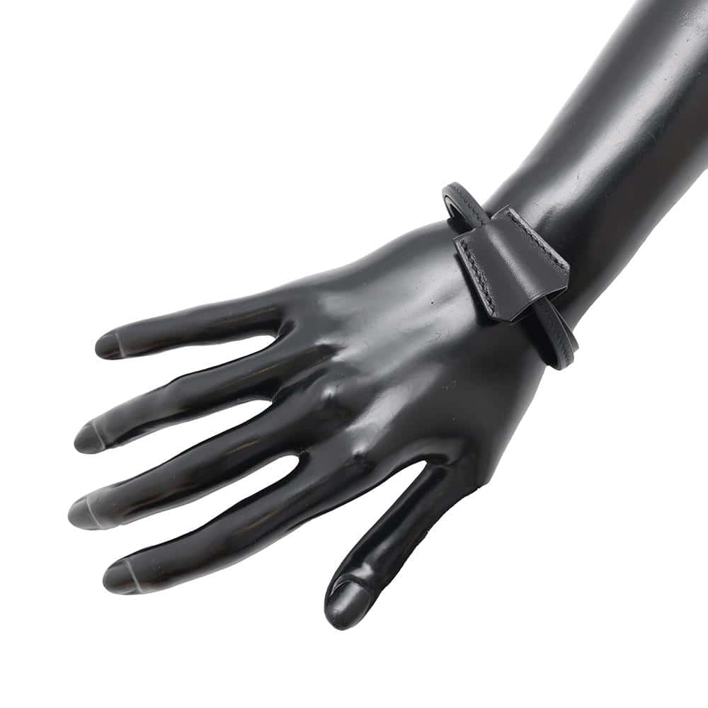 HERMES Clochette Bracelet Size T3 Black Box Calf Leather