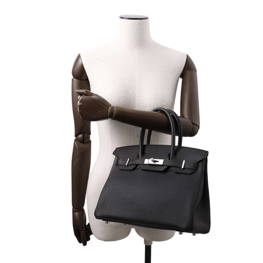 HERMES Birkin Black Togo Leather Size 30