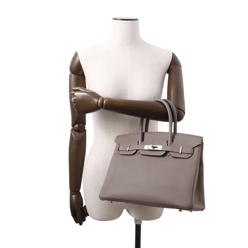 HERMES Birkin Gris Meyer Togo Leather Size 30