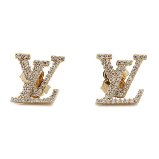 LOUIS VUITTON Earrings・LV Iconic Strass GoldM00609 Metal Rhinestone