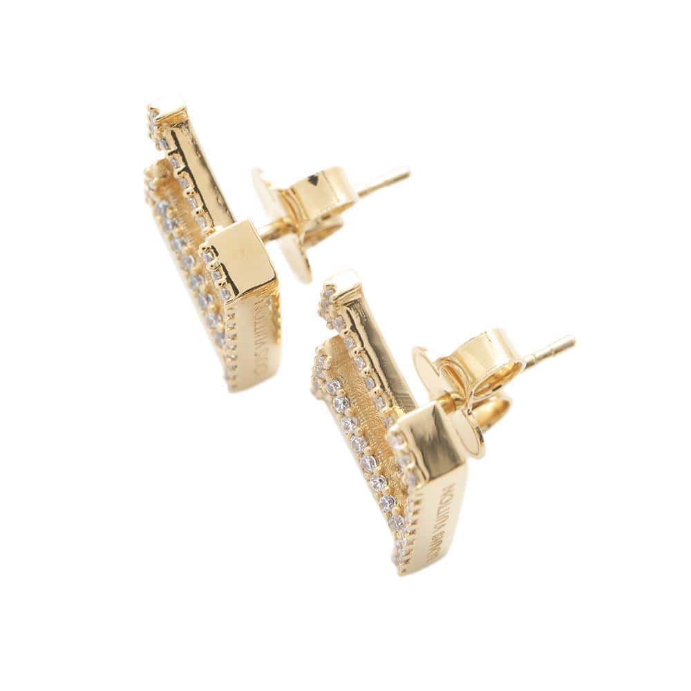 LOUIS VUITTON Earrings・LV Iconic Strass GoldM00609 Metal Rhinestone