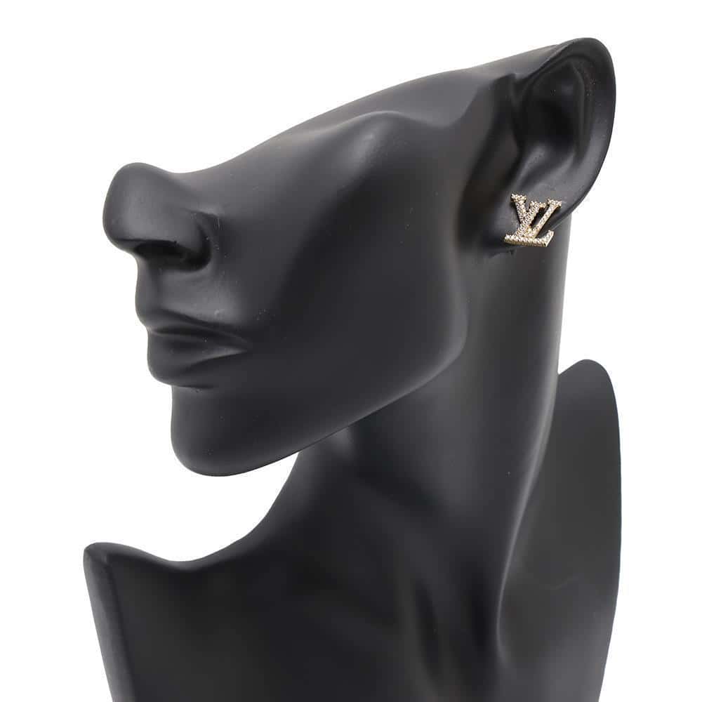 LOUIS VUITTON Earrings・LV Iconic Strass GoldM00609 Metal Rhinestone