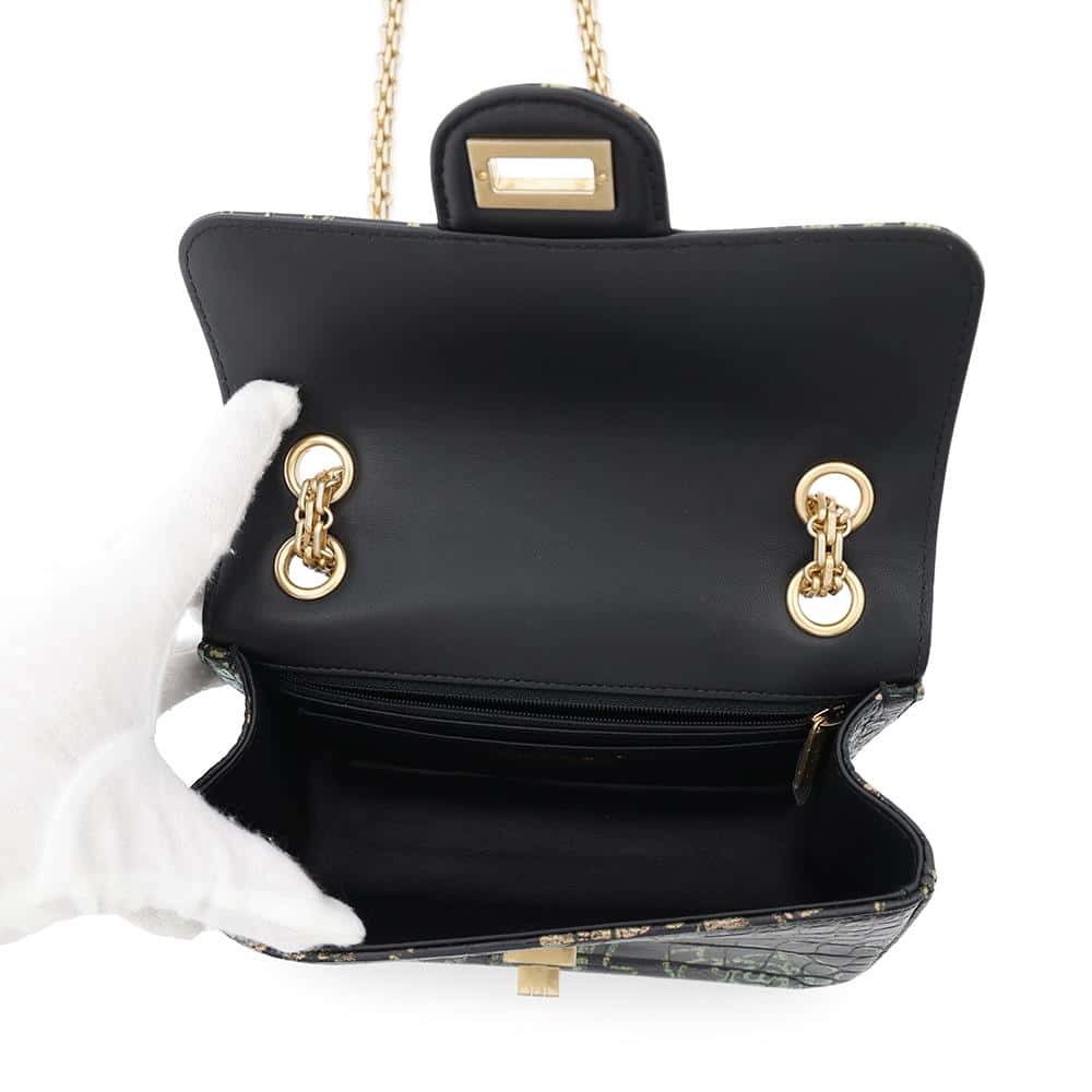 CHANEL 2.55 ChainShoulder Bag BlackAS0874 Embossed Leather