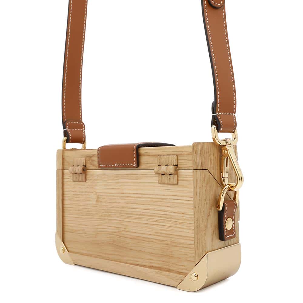 FENDI Baguette Trunk Shoulder Bag Natural7VA507 Wood Leather