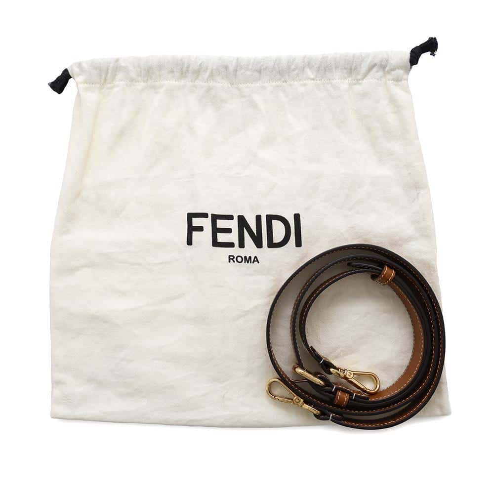 FENDI Baguette Trunk Shoulder Bag Natural7VA507 Wood Leather