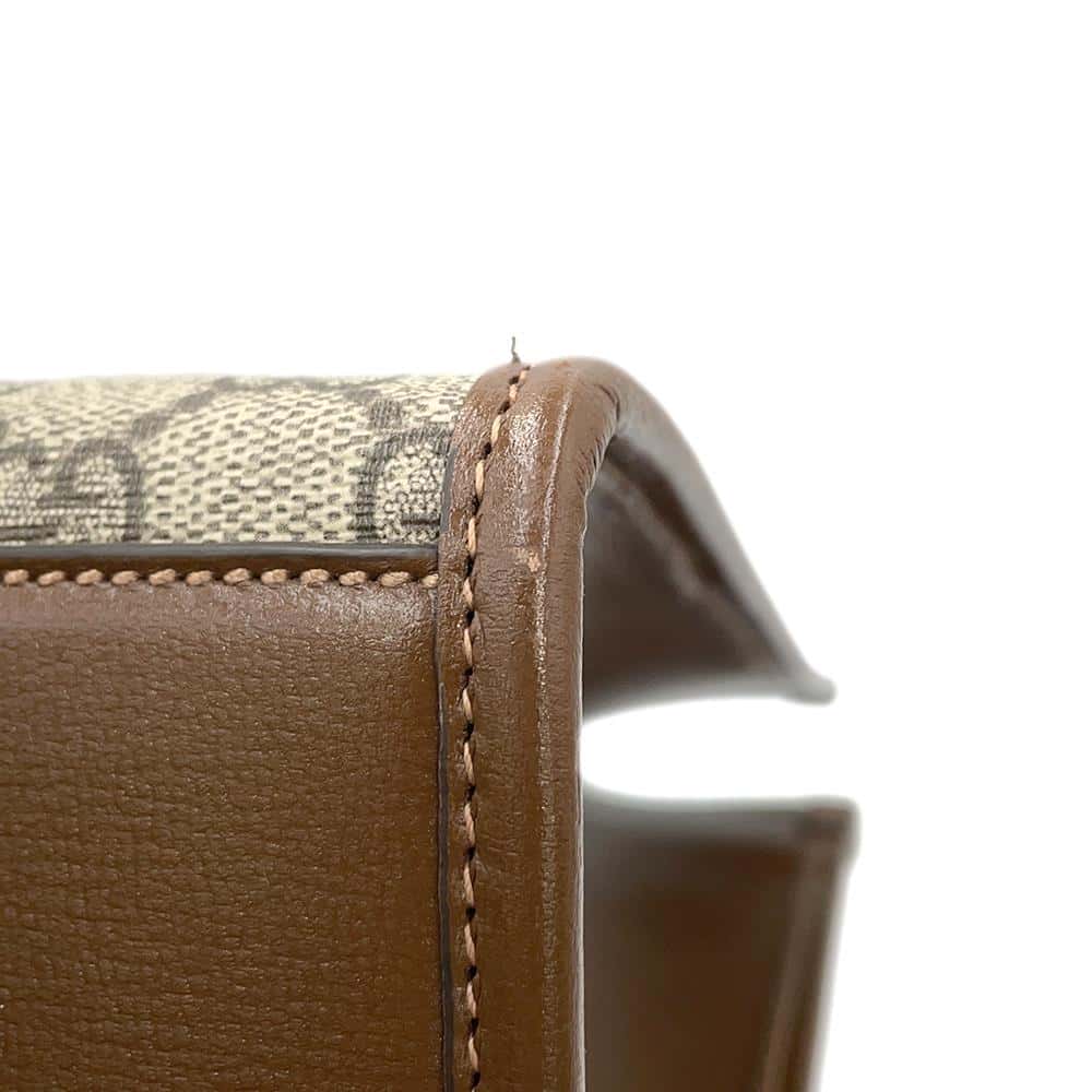 GUCCI GG Supreme 2way tote Beige/Brown735396 PVC Leather