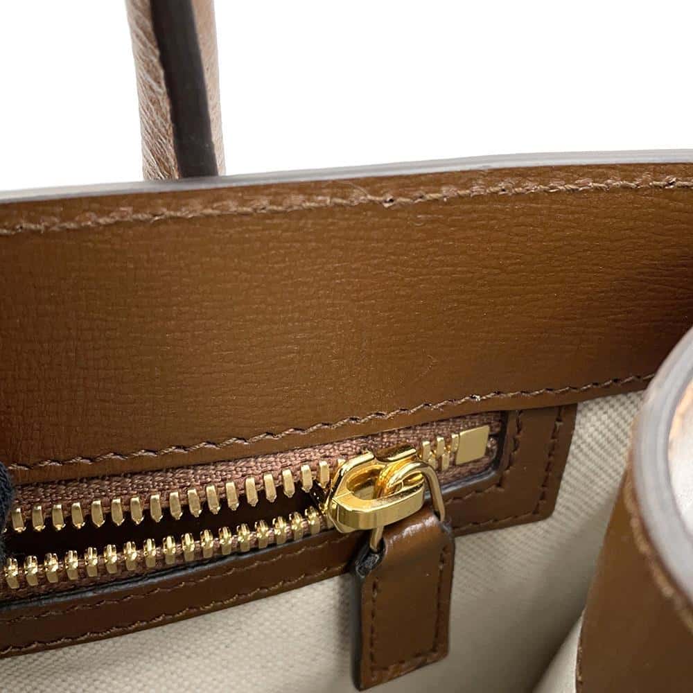 GUCCI GG Supreme 2way tote Beige/Brown735396 PVC Leather
