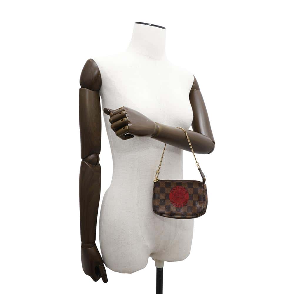 LOUIS VUITTON Mini Pochette Accessoires T&B BrownN58011 Damier Ebene Canvas