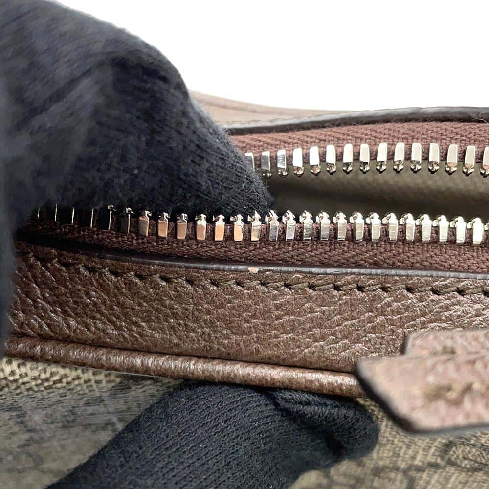 GUCCI GG Supreme Attaché Shoulder Bag Beige/Brown702823 PVC Leather Size Medium