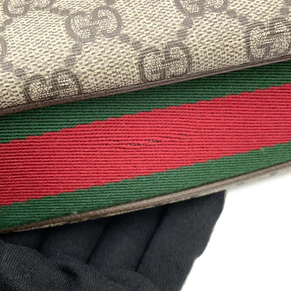 GUCCI GG Supreme Attaché Shoulder Bag Beige/Brown702823 PVC Leather Size Medium