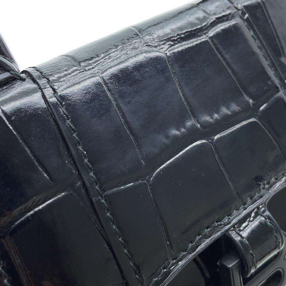 BALENCIAGA Hourglass Mini Bag Black664676 Embossed Leather Size XS