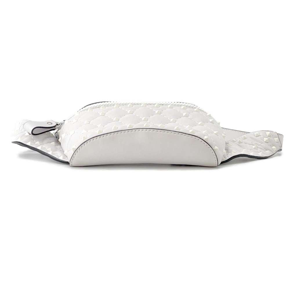 Valentino Garavani Rock Studded Crossbody Bag White Leather