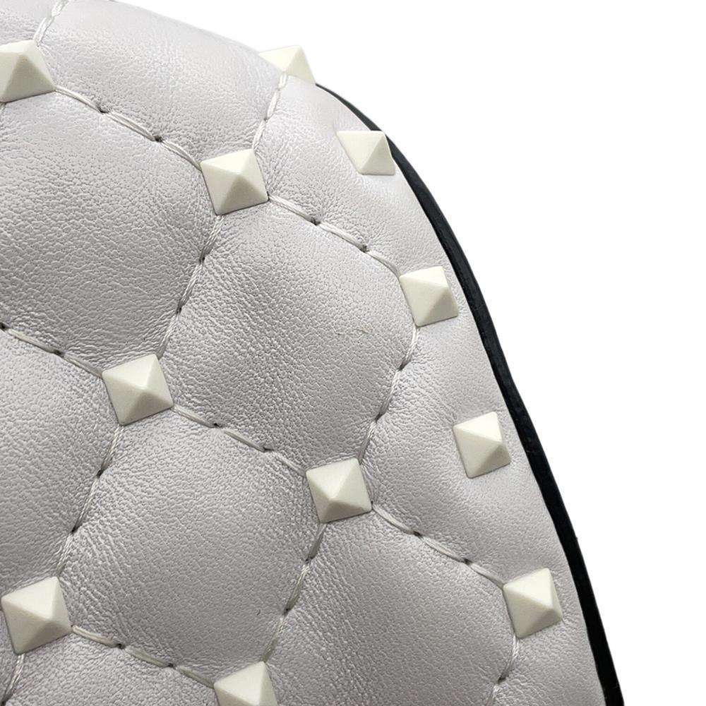 Valentino Garavani Rock Studded Crossbody Bag White Leather