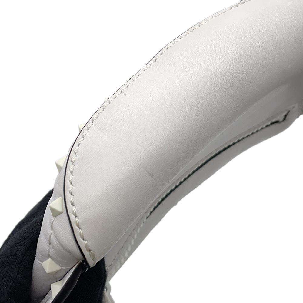 Valentino Garavani Rock Studded Crossbody Bag White Leather