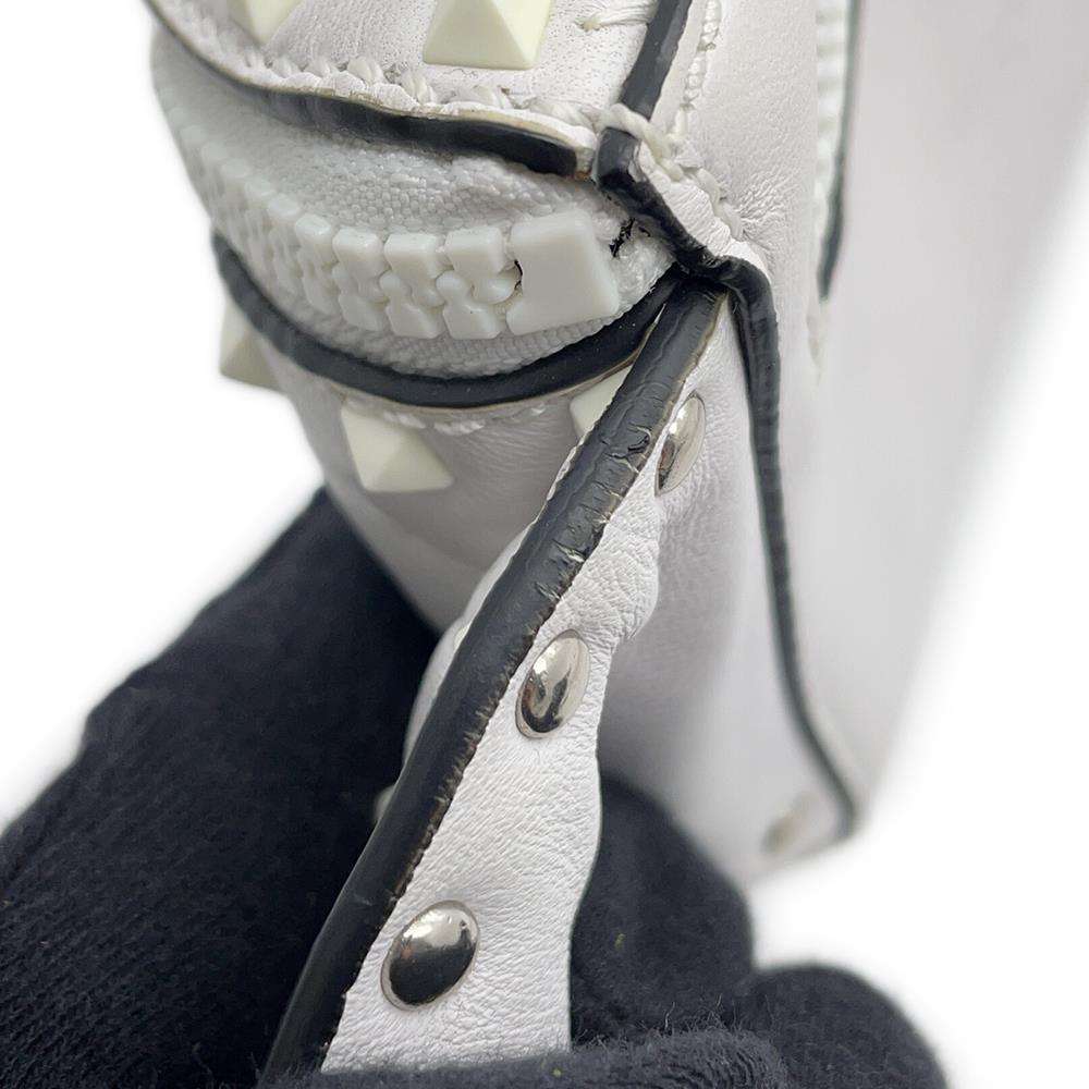 Valentino Garavani Rock Studded Crossbody Bag White Leather