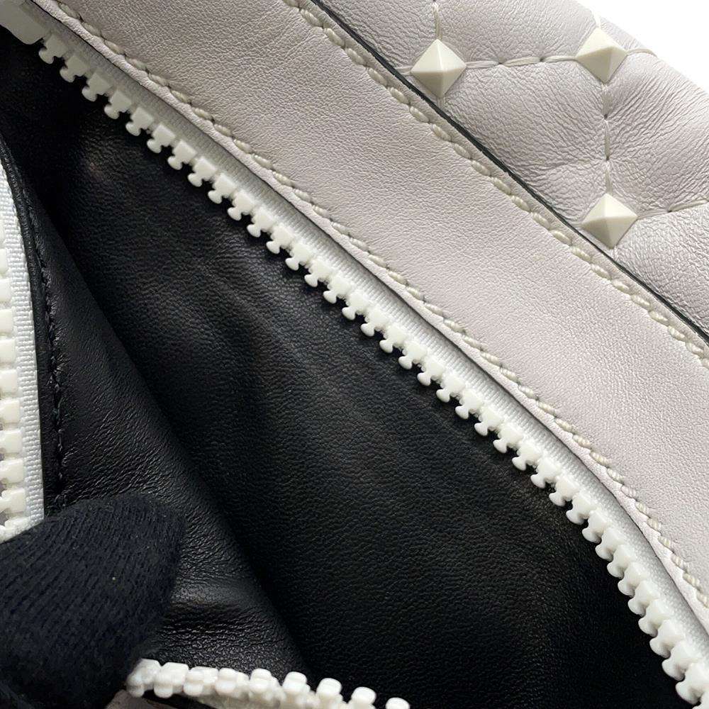 Valentino Garavani Rock Studded Crossbody Bag White Leather