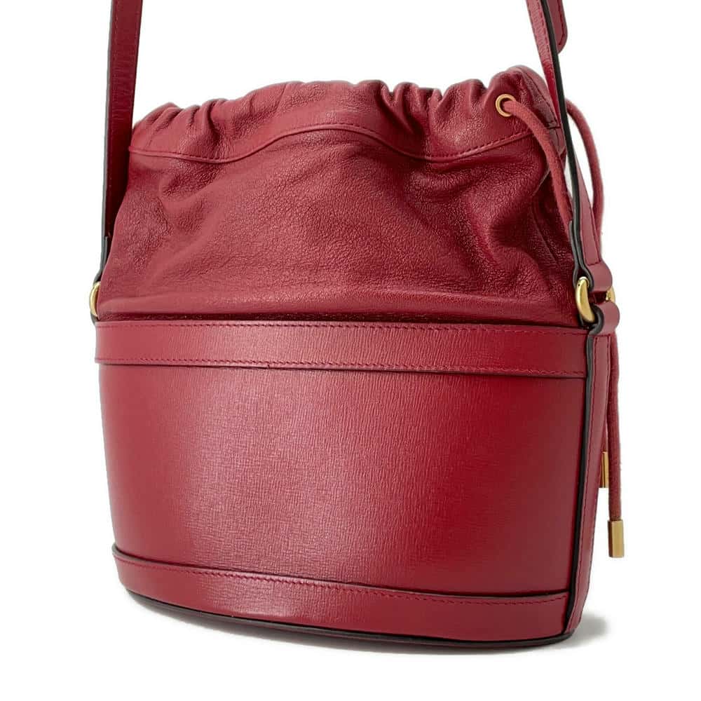 GUCCI Horsebit 1955 bucket bag Red602118 Leather