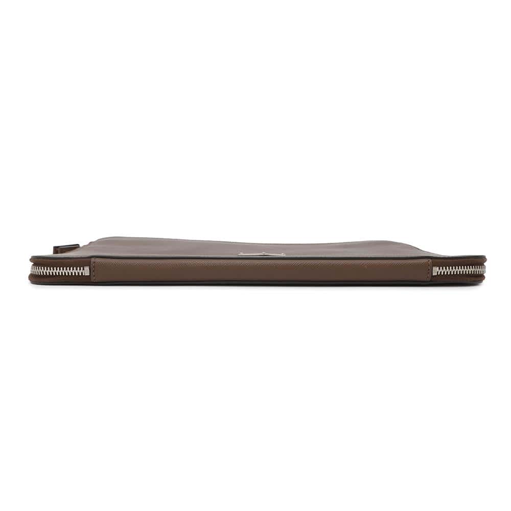 PRADA Clutch Bag Brown2VN001 Leather