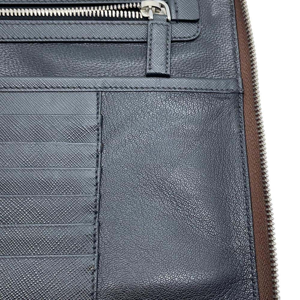 PRADA Clutch Bag Brown2VN001 Leather
