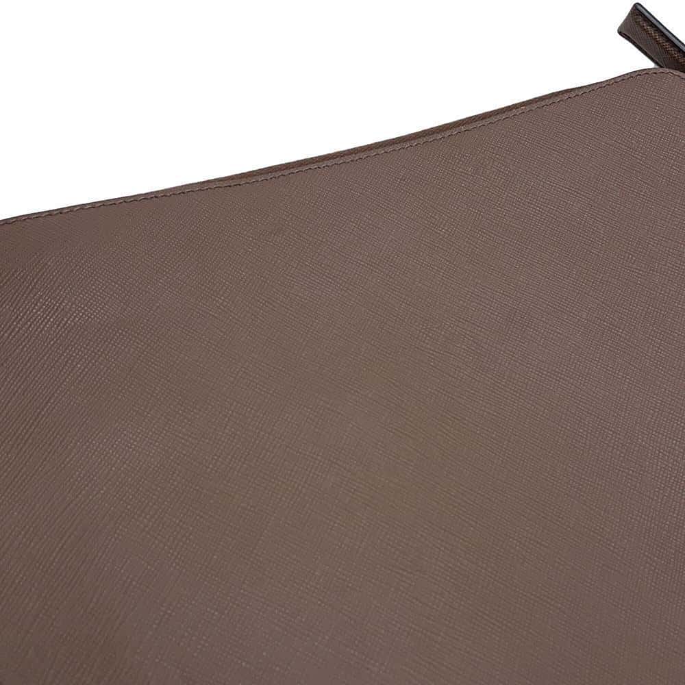 PRADA Clutch Bag Brown2VN001 Leather