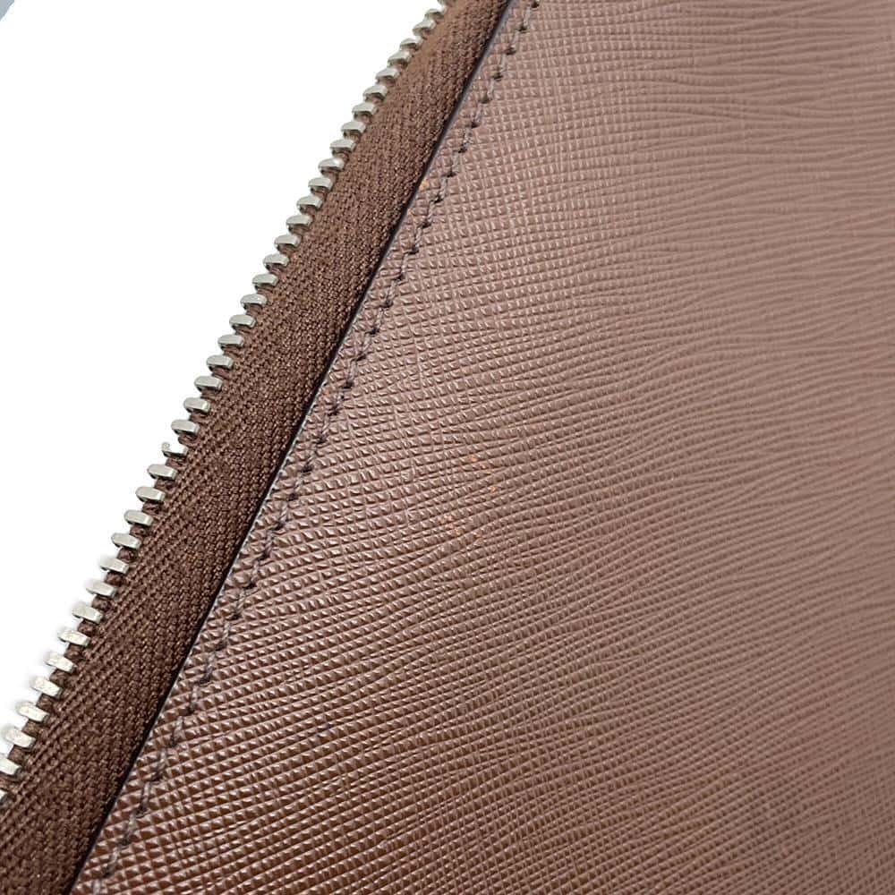 PRADA Clutch Bag Brown2VN001 Leather