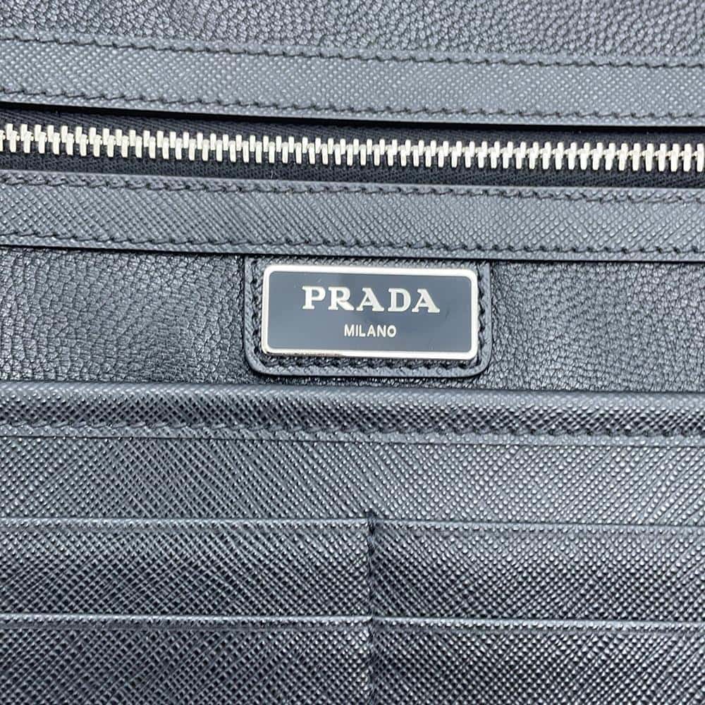 PRADA Clutch Bag Brown2VN001 Leather